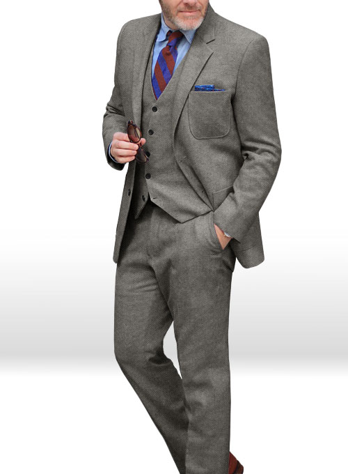 Light Weight Dark Gray Tweed Suit - Click Image to Close