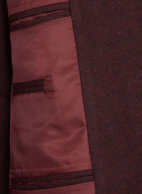 Light Weight Dark Maroon Tweed Jacket