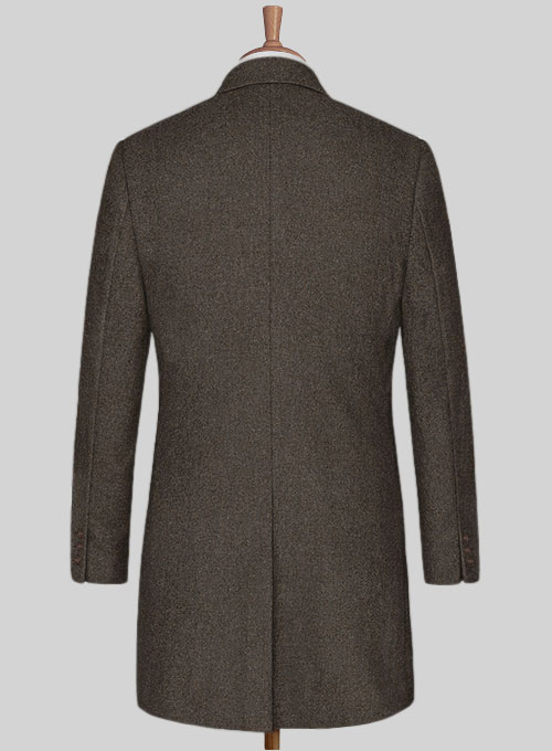 Light Weight Dark Brown Tweed Overcoat