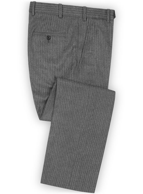 Light Weight Gray Stripe Tweed Pants - 32R