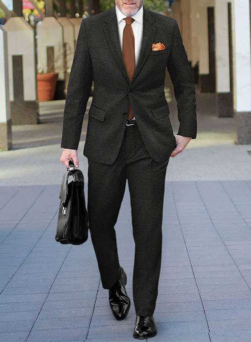 Light Weight Hamburg Charcoal Tweed Suit - Click Image to Close