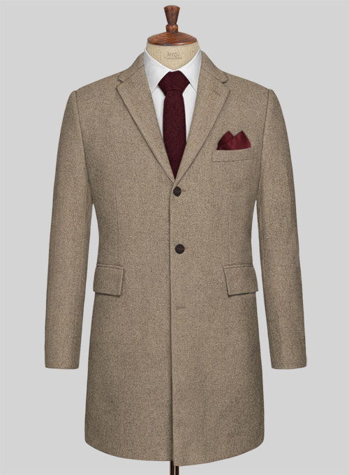 Light Weight Light Brown Tweed Overcoat