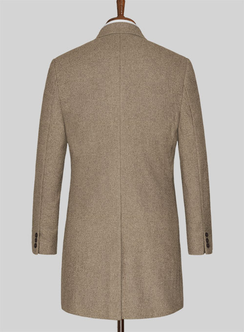 Light Weight Light Brown Tweed Overcoat - Click Image to Close