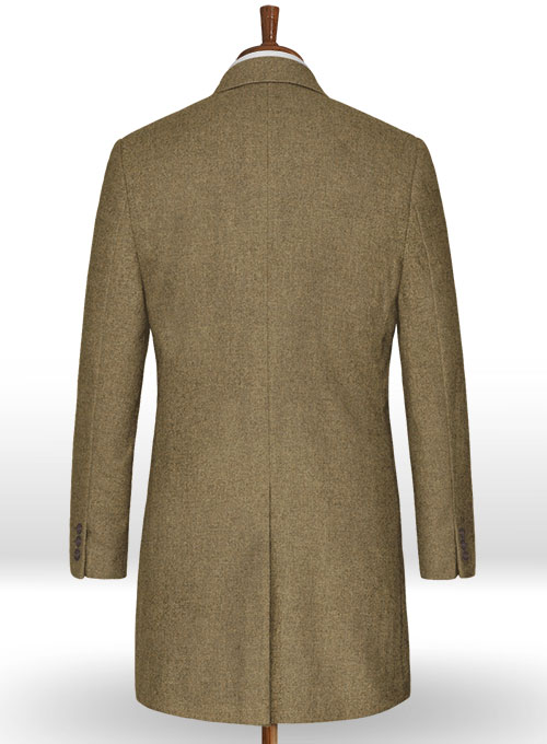 Light Weight Melange Brown Tweed Overcoat - Click Image to Close