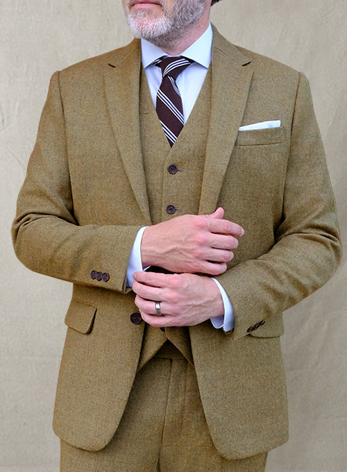 Light Weight Melange Brown Tweed Suit - Click Image to Close