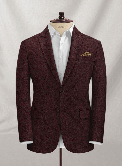 Light Weight Melange Wine Tweed Suit - Click Image to Close