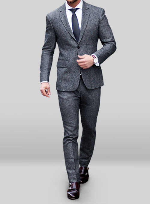 Light Weight Slubby Blue Tweed Suit