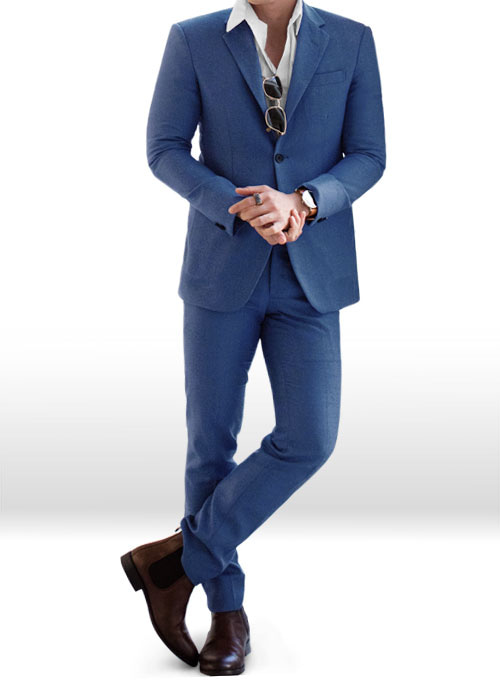 Light Weight Spring Blue Tweed Suit