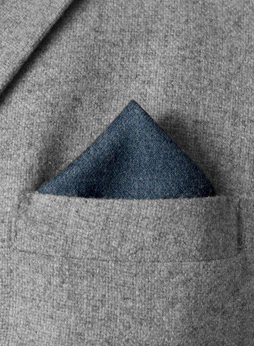 Tweed Pocket Square - Turkish Blue - Click Image to Close