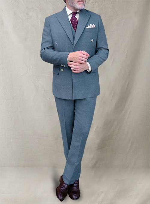 Light Weight Turkish Blue Tweed Suit