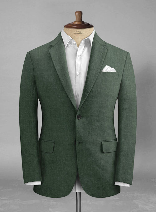 Martini Green Pure Linen Suit - Click Image to Close