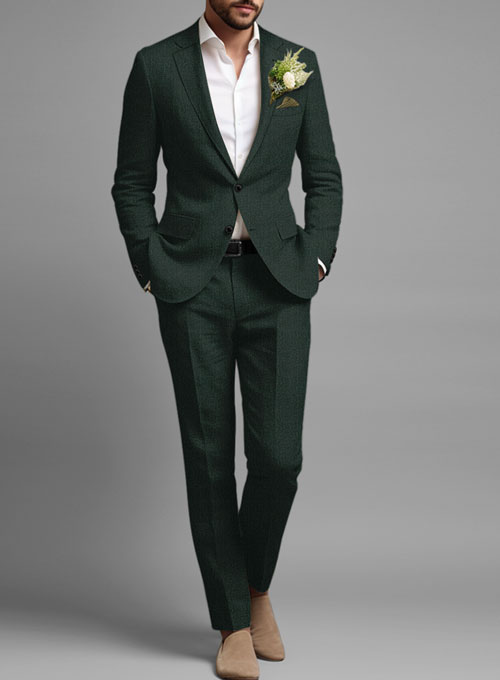Martini Green Pure Linen Suit - Click Image to Close