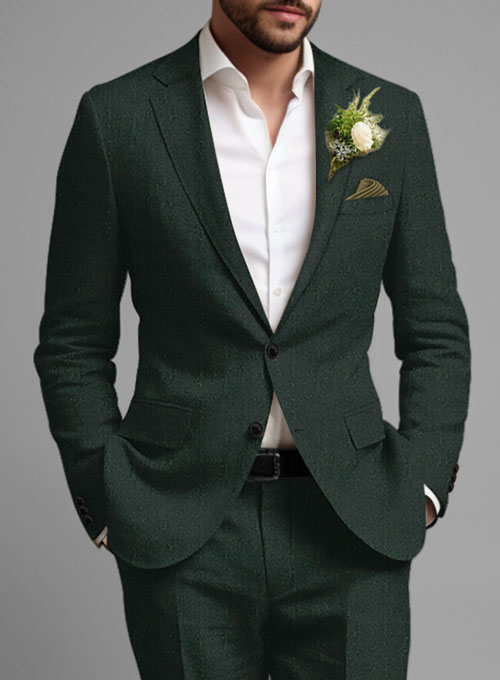 Martini Green Pure Linen Suit - Click Image to Close