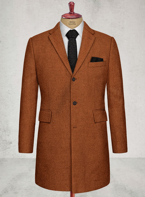 Melange Rust Tweed Overcoat
