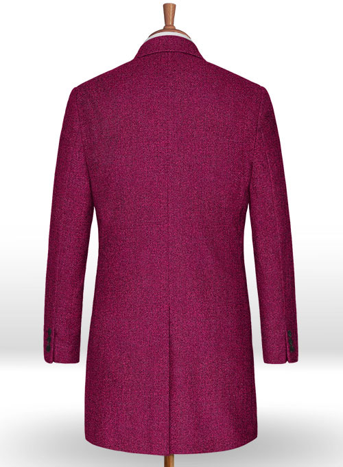 Melange Bubble Pink Tweed Overcoat