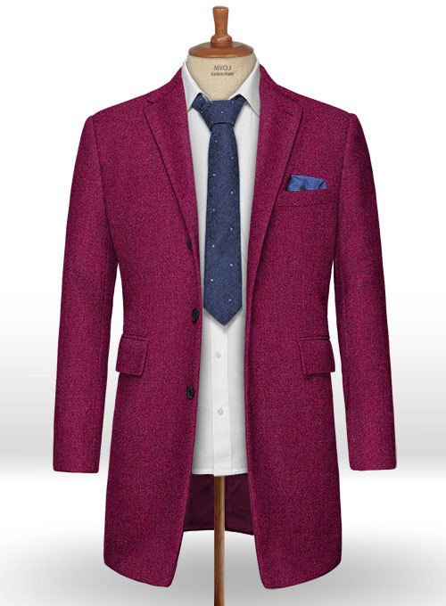 Melange Bubble Pink Tweed Overcoat