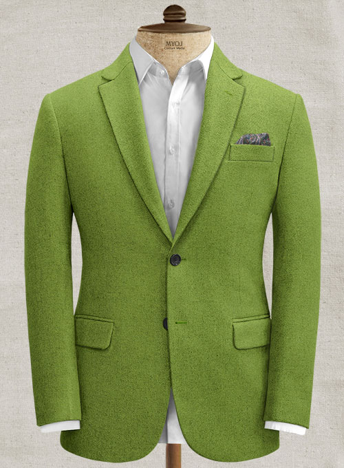 Melange Parrot Green Tweed Suit