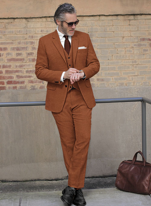Melange Rust Tweed Suit