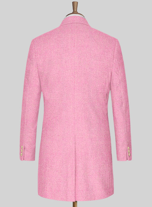 Melange Spring Pink Tweed Overcoat