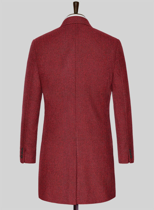 Melange Titan Red Tweed Overcoat - Click Image to Close