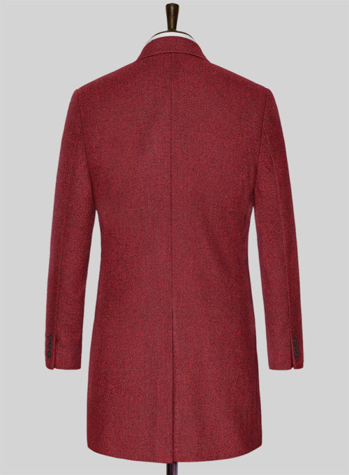 Melange Titan Red Tweed Overcoat