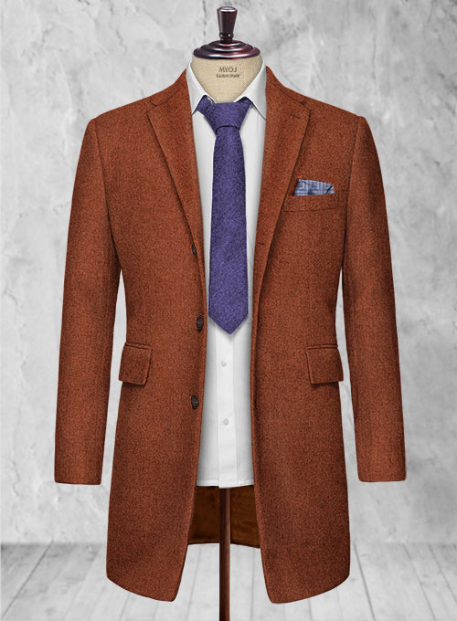 Melange Titan Rust Tweed Overcoat - Click Image to Close