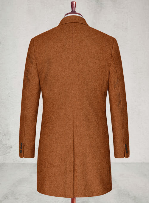 Melange Rust Tweed Overcoat - Click Image to Close