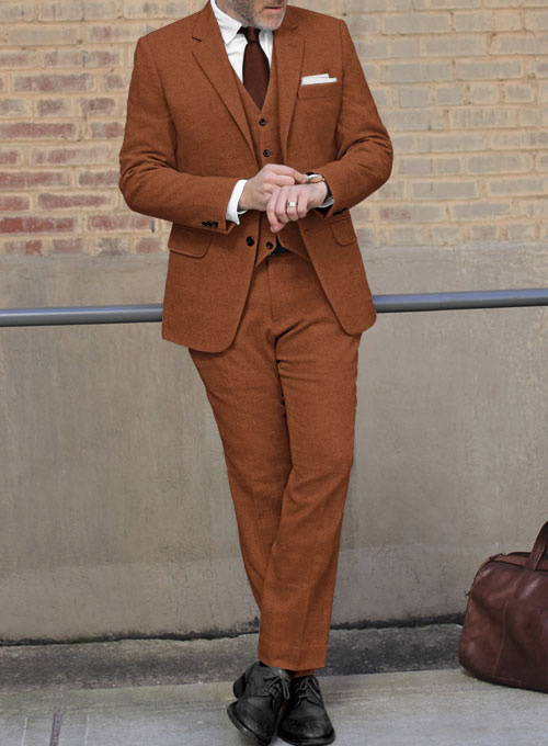 Melange Rust Tweed Suit - Click Image to Close