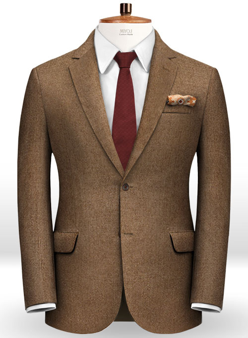 Mid Brown Flannel Wool Suit - Click Image to Close