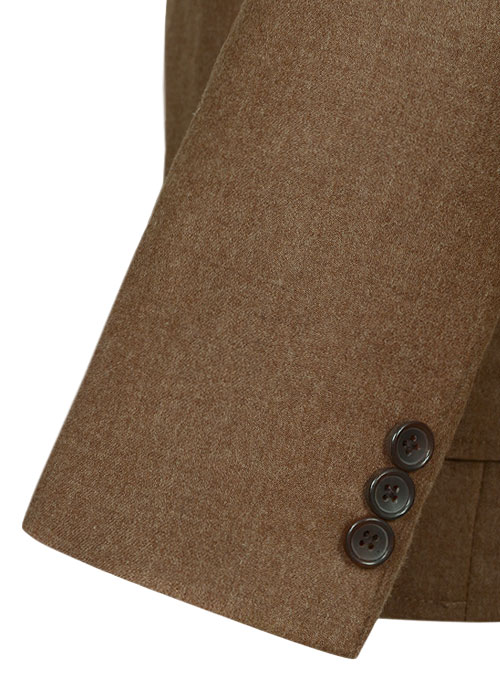 Mid Brown Flannel Wool Danish Style Sports Coat