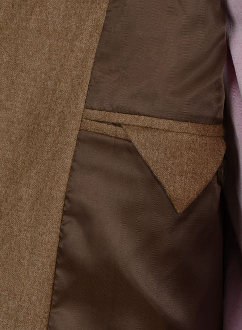 Mid Brown Flannel Wool Danish Style Sports Coat - Click Image to Close