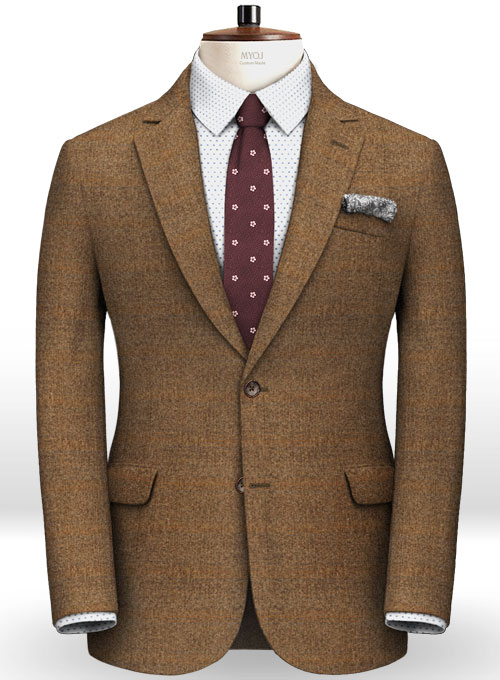 Milan Brown Feather Tweed Suit