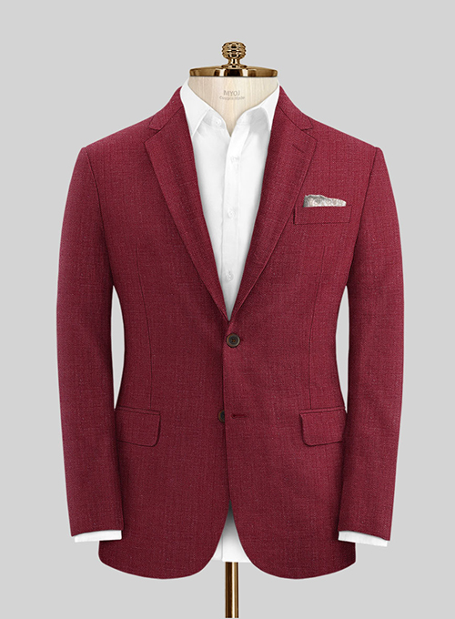 Moscow Maroon Pure Linen Suit - Click Image to Close