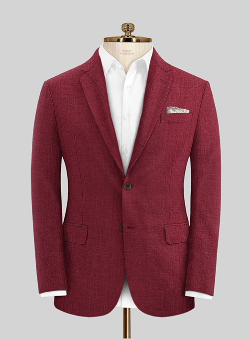 Moscow Maroon Pure Linen Suit