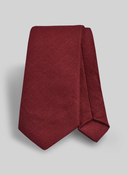 Linen Tie - Moscow Maroon - Click Image to Close