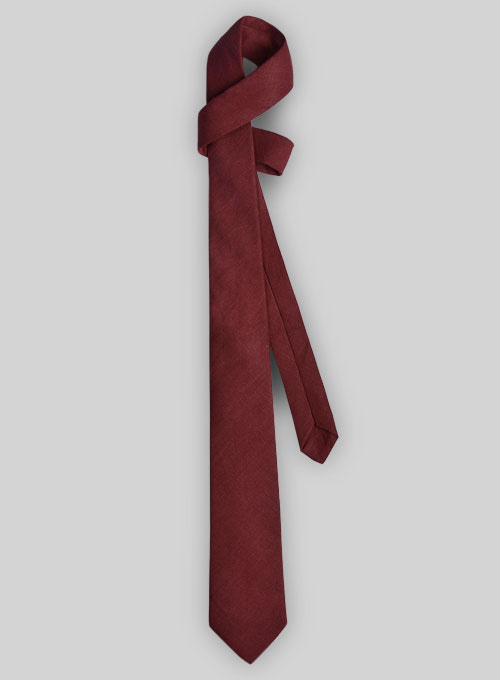 Linen Tie - Moscow Maroon - Click Image to Close