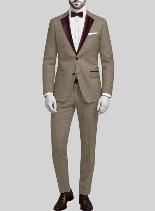 Napolean Infantary Khaki Wool Tuxedo Suit