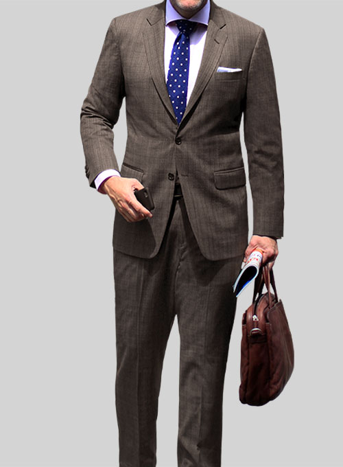 Napolean Ash Brown Dice Wool Suit