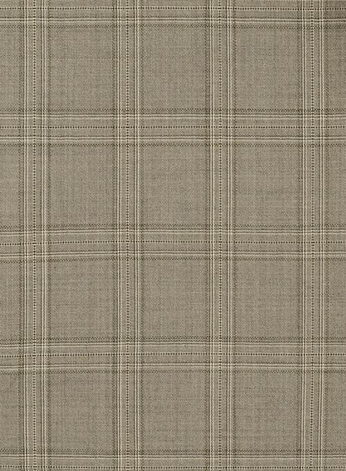 Napolean Beige Checks Wool Suit