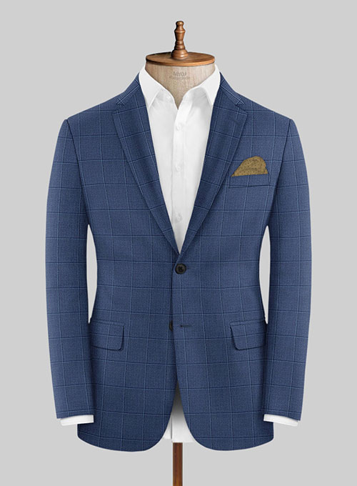 Napolean Pane Blue Wool Suit