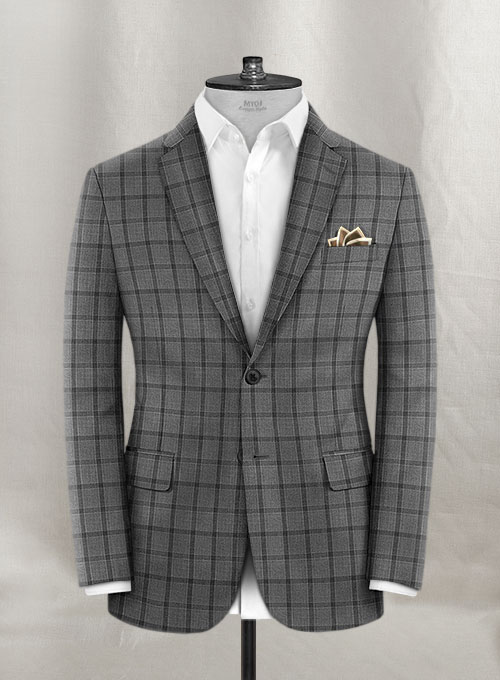 Napolean Tartan Gray Wool Suit