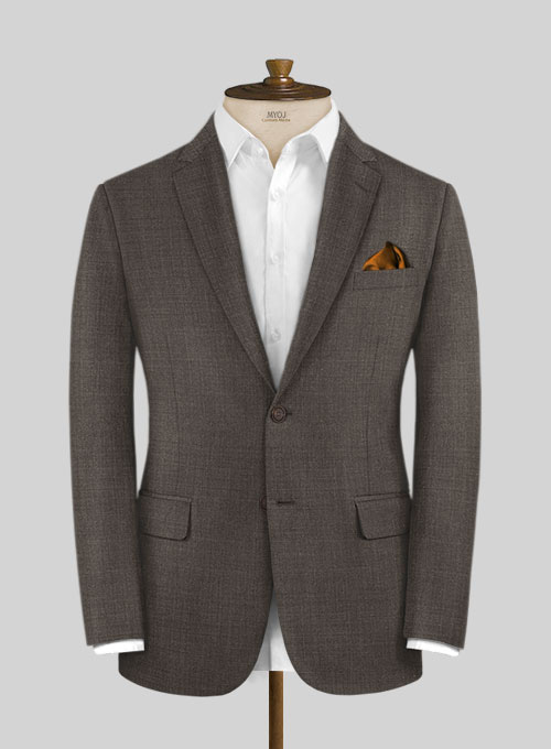 Napolean Sharkskin Brown Wool Suit