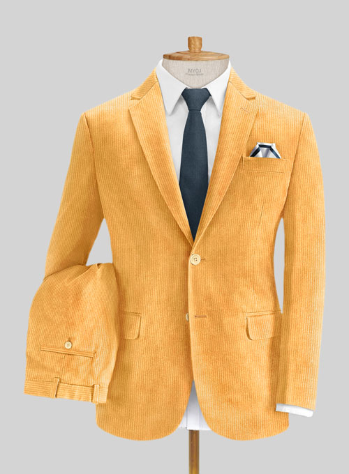 Naples Yellow Thick Corduroy Suit
