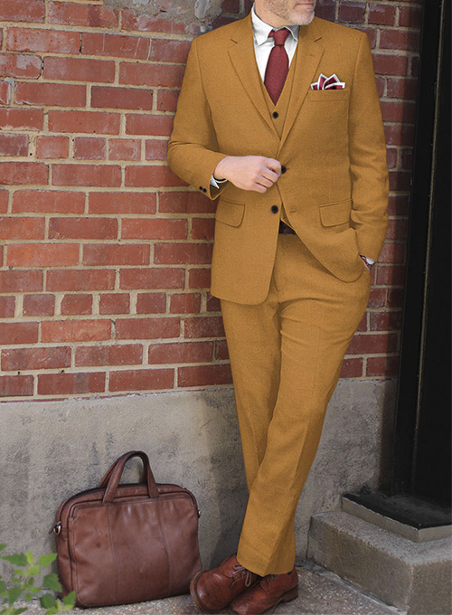 Naples Yellow Tweed Suit