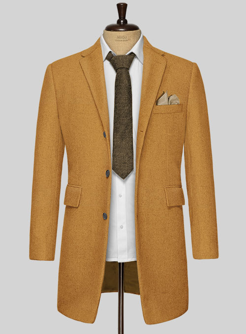 Naples Yellow Tweed Overcoat