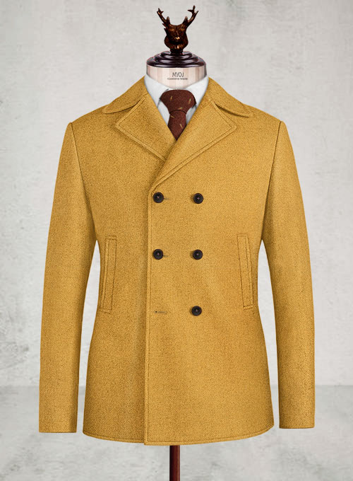 Naples Yellow Tweed Pea Coat