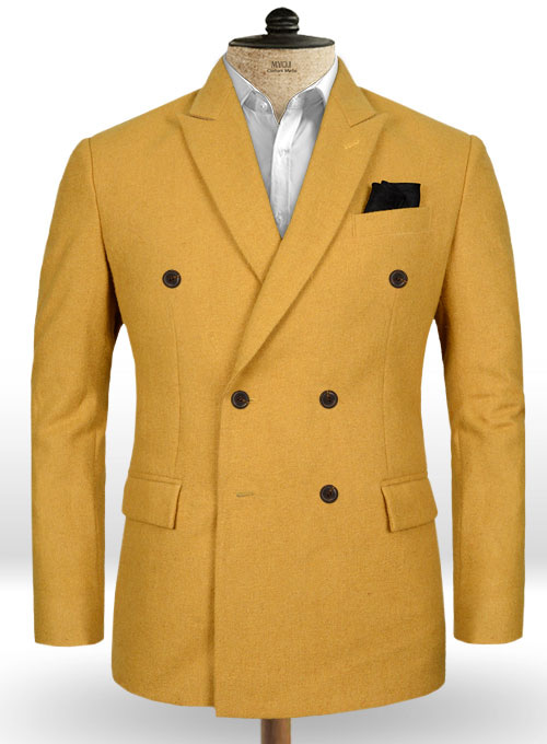 yellow double breasted coat