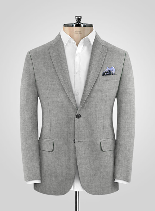 Napolean Worsted Light Gray Wool Suit