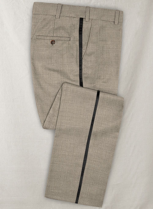 Napolean Sharkskin Light Brown Wool Tuxedo Suit