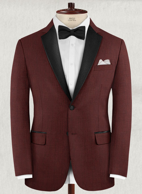 Napolean Melange Wine Wool Tuxedo Suit